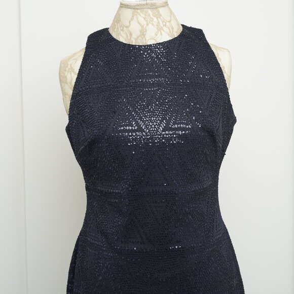 Ralph Lauren Dark Navy Sequin Dress, Size 10 - Picture 2 of 10